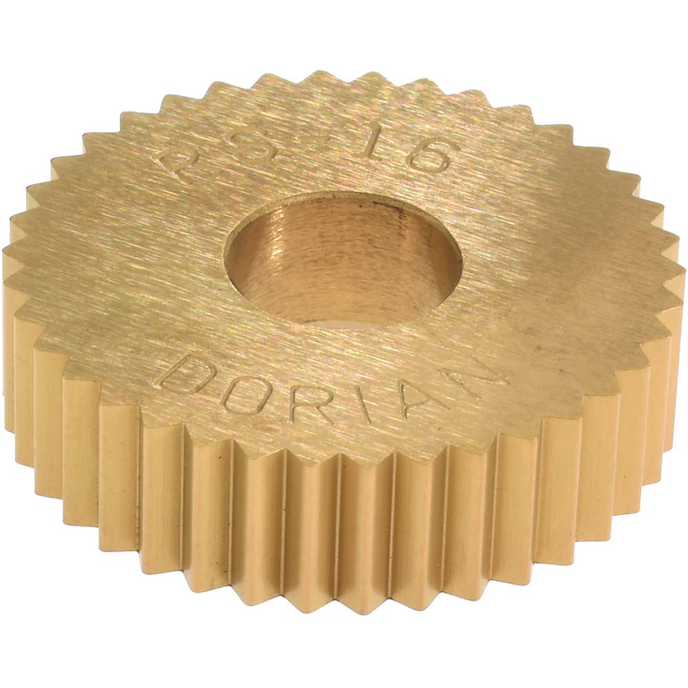 Standard Knurl Wheel: 3/4" Dia, 90 ° Tooth Angle, 16 TPI, Straight, High Speed Steel