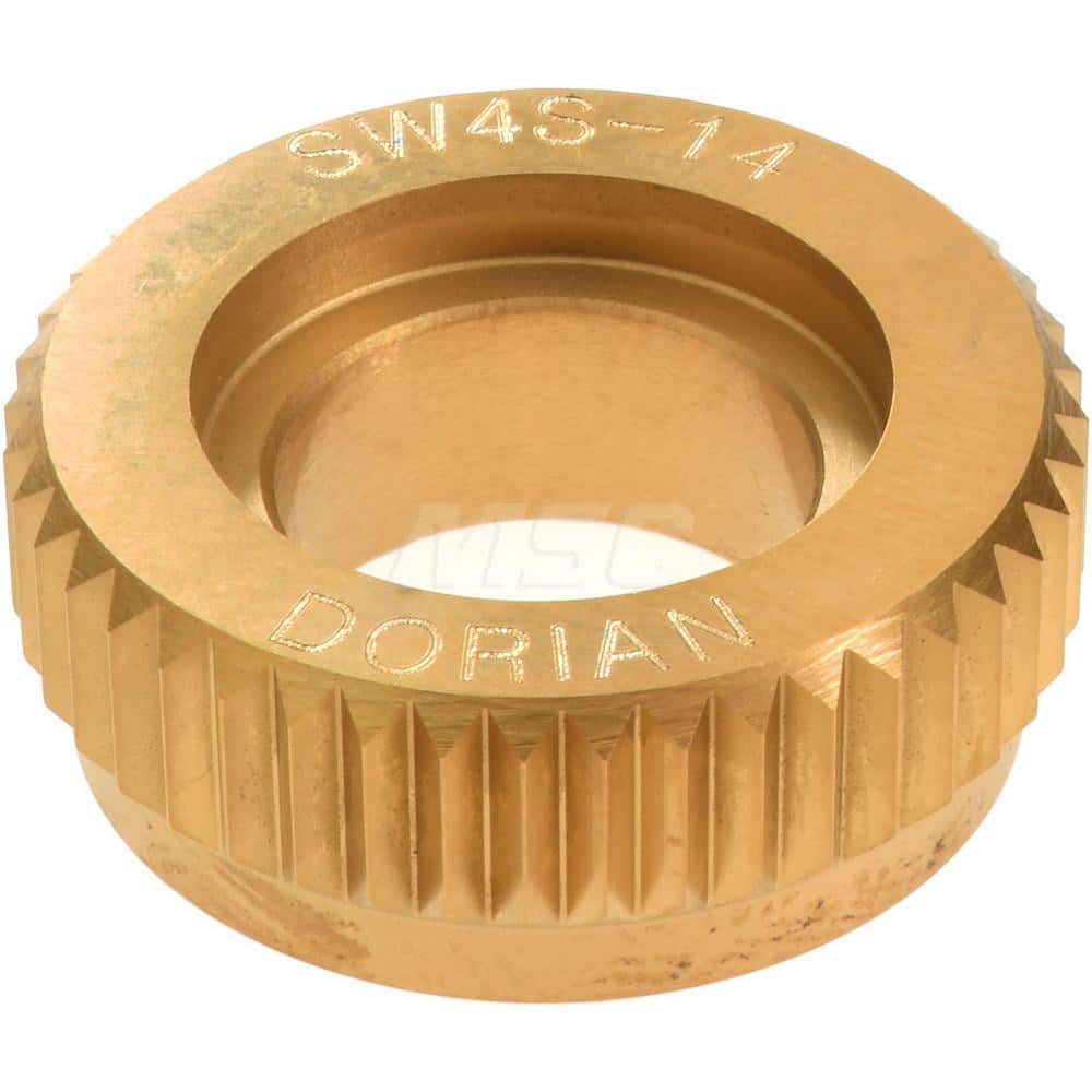 Dorian Tool 73310128028 Beveled Face Knurl Wheel: 1" Dia, 90 ° Tooth Angle, 14 TPI, Straight, High Speed Steel 