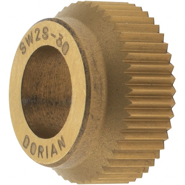Dorian Tool 73310127407 Standard Knurl Wheel: 1/2" Dia, 90 ° Tooth Angle, 30 TPI, Straight, High Speed Steel 