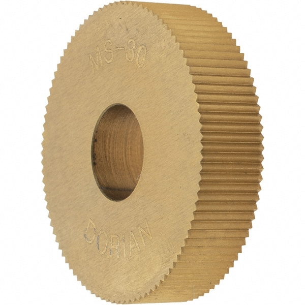 Dorian Tool 73310125315 Standard Knurl Wheel: 1" Dia, 90 ° Tooth Angle, 30 TPI, Straight, High Speed Steel Image