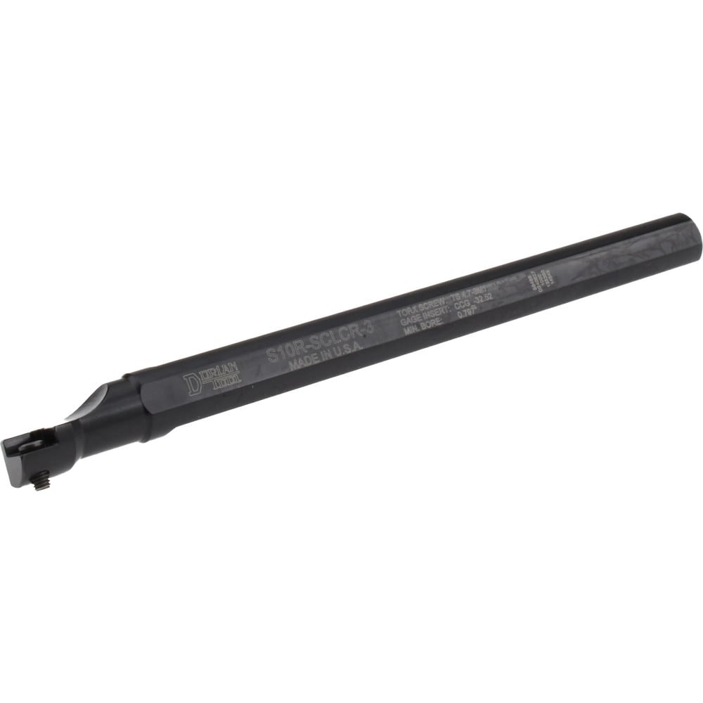 Indexable Boring Bar: S10R-SCLCR-3, 5 deg Lead Angle, Steel