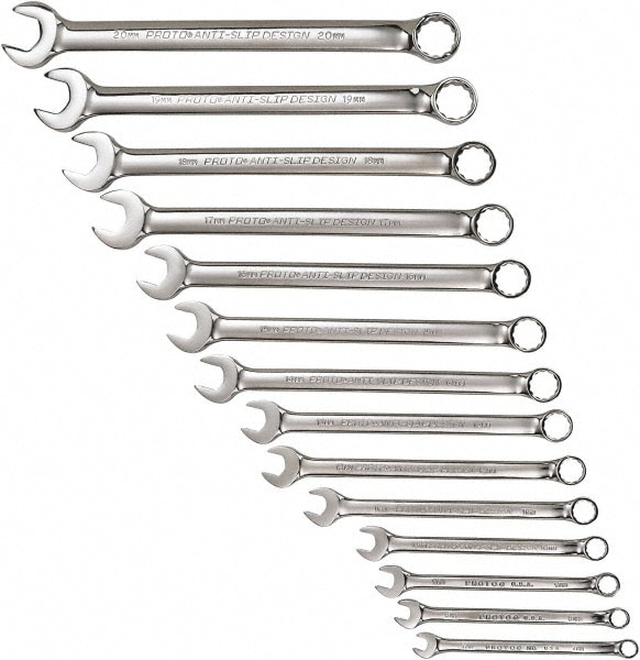 PROTO J1200HM14T5 Combination Wrench Set: 14 Pc, Metric Image