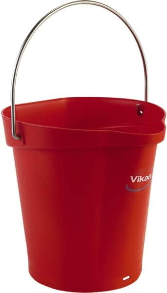 1-1/2 Gal, Polypropylene Round Red Single Pail with Pour Spout