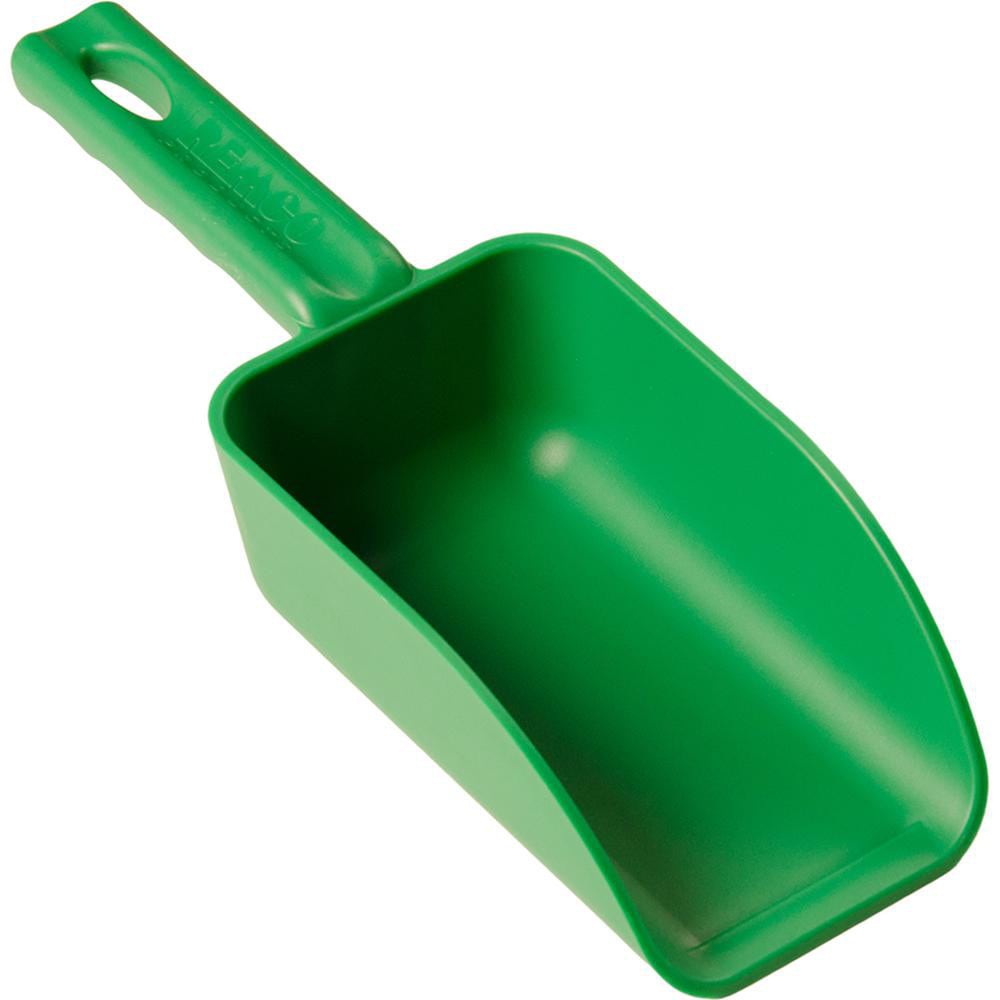 16 oz Green Polypropylene Flat Bottom Scoop