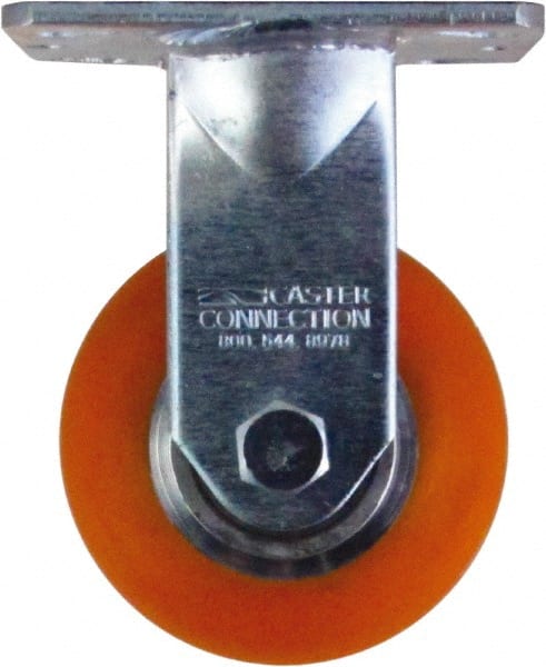 Caster Connection CDP-MSC-18 Rigid Top Plate Caster: Polyurethane, 4" Wheel Dia, 2" Wheel Width, 700 lb Capacity, 5-5/8" OAH 