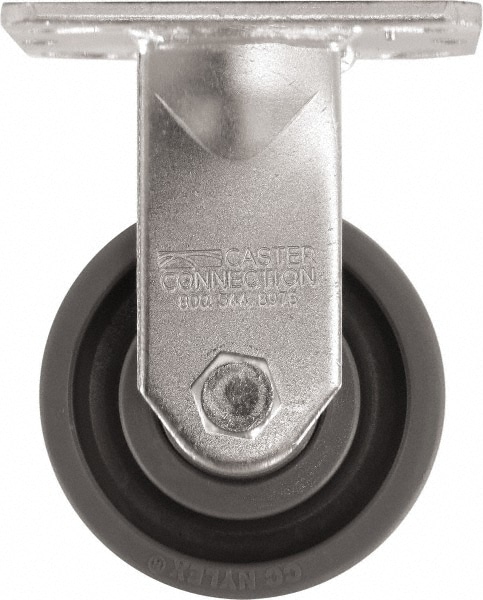 Caster Connection CDP-MSC-57 Rigid Top Plate Caster: High Grade Nylon, 4" Wheel Dia, 2" Wheel Width, 1,000 lb Capacity, 5-5/8" OAH Image