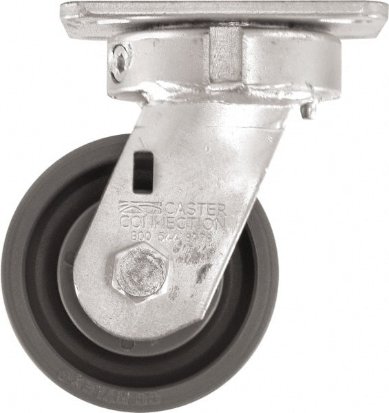 Caster Connection CDP-MSC-56 Swivel Top Plate Caster: High Grade Nylon, 4" Wheel Dia, 2" Wheel Width, 1,000 lb Capacity, 5-5/8" OAH 