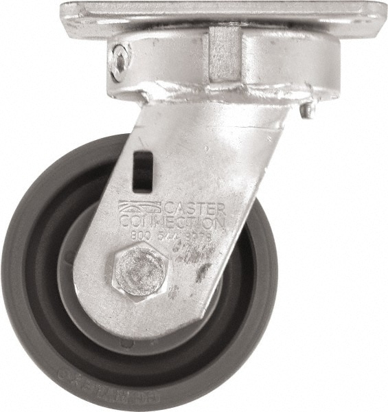 Caster Connection CDP-MSC-56 Swivel Top Plate Caster: High Grade Nylon, 4" Wheel Dia, 2" Wheel Width, 1,000 lb Capacity, 5-5/8" OAH Image