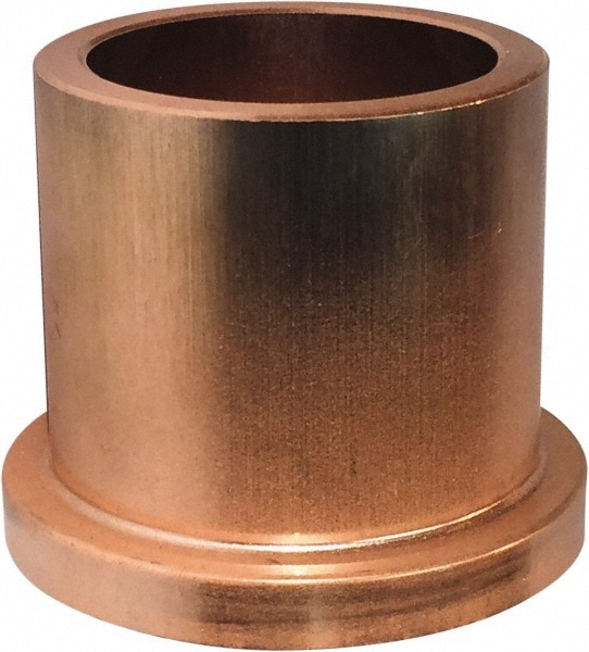 Flanged Sleeve Bearing: 3/8" ID, 1/2" OD, 1/2" OAL, Powdered Metal