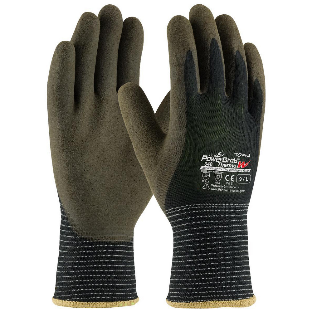 General Purpose Work Gloves: Medium, Latex Coated, Polyester