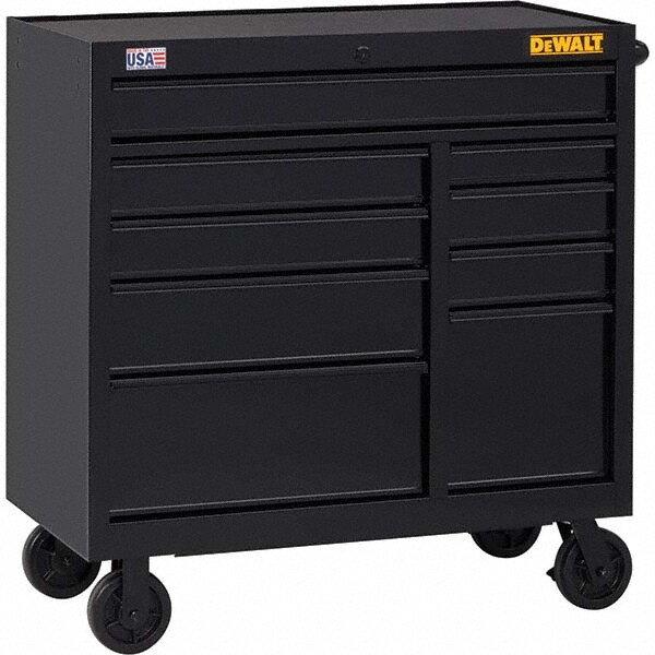 Mobile Work Benches; Bench Type: Workstation ; Leg Style: Fixed ; Height (Inch): 42-1/2 ; Color: Black ; Minimum Height (Inch): 43 ; Work Bench Material: Steel