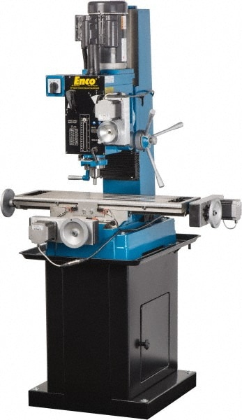 CNC Mill Drill Machines; Minimum Spindle Speed (RPM): 60.00 ; Maximum Spindle Speed (RPM): 4200 ; Minimum Spindle to Table Distance (Inch): 0 ; Maximum Spindle to Table Distance (Inch): 18 ; T-Slot Size (Inch): 5/8 ; Left-Hand Head Tilt (Degrees): 45.00