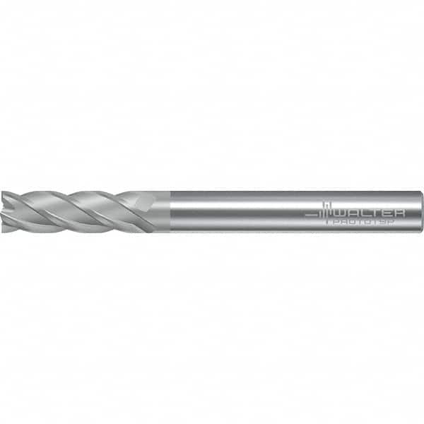Walter-Prototyp 6519024 Square End Mill: 1/4" Dia, 4 Flutes, 3/4" LOC, Solid Carbide, 38 ° Helix 