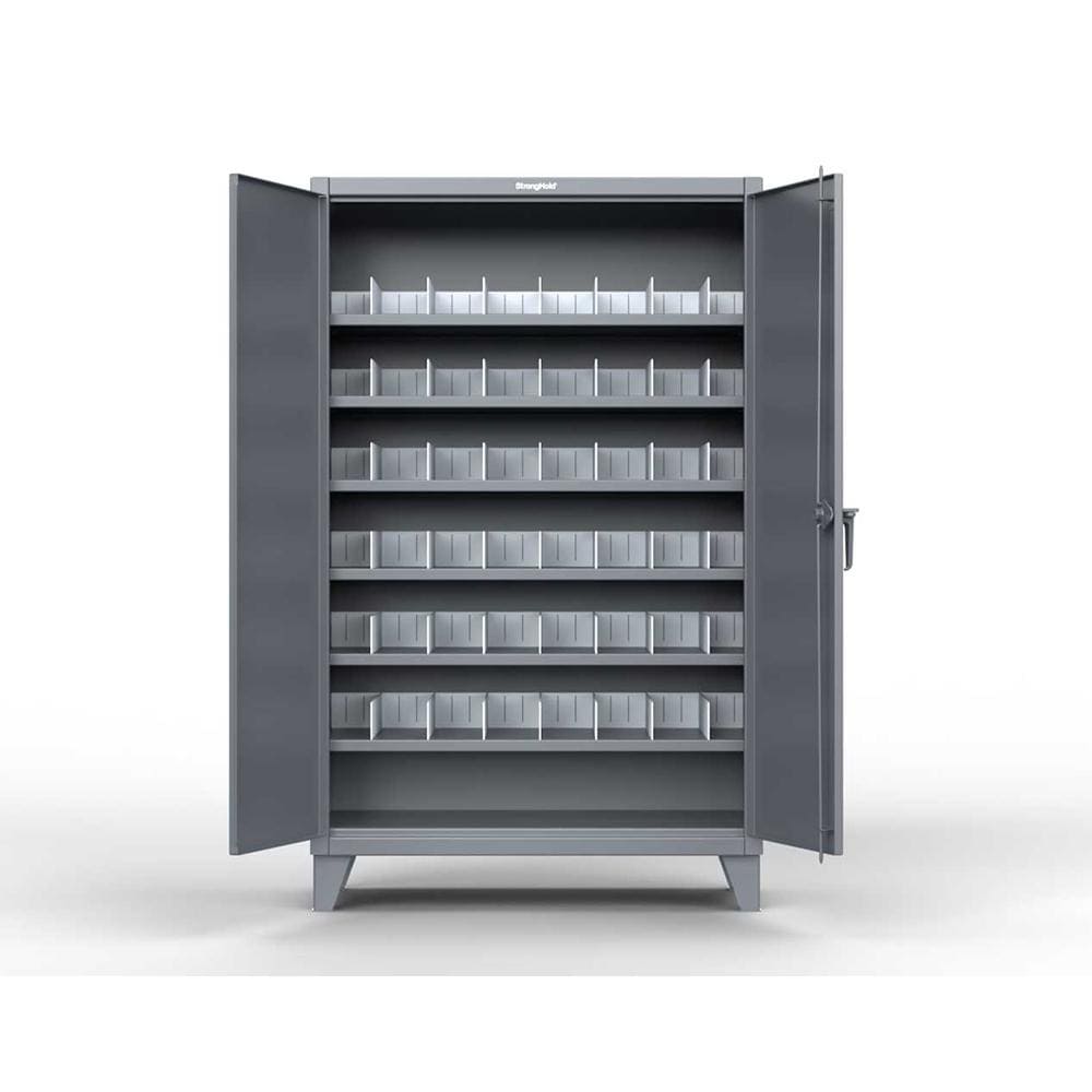 Strong Hold Bin Steel Storage Cabinet: 48 Wide, 24 Deep, 78 High MPN:46BSCW241-3WLR