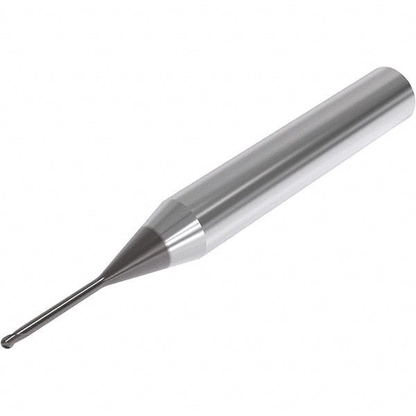 Ball End Mill: 2.00 mm Dia, 2.00 mm LOC, 2 Flute, Solid Carbide