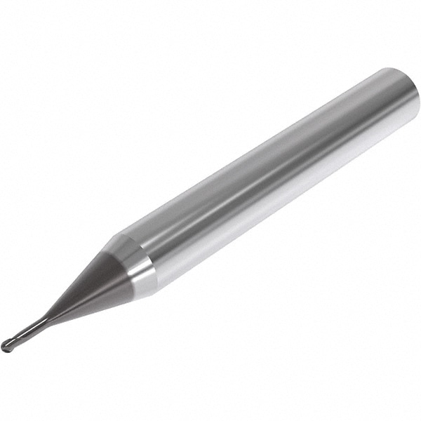 Seco Ball End Mill: 0.50 mm Dia, 0.50 mm LOC, 2 Flute, Solid Carbide - 50.00 mm OAL, 6.00 mm Shank Dia, 30 deg Helix, SIRON-A Finish, Single End -  03171261