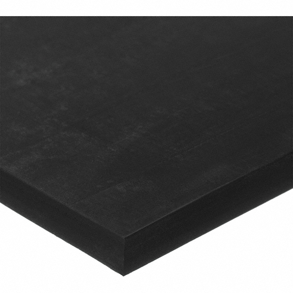 Rubber Strip: Neoprene, 1/8" Thick, 1/4" Wide, 10' Long, Black - Durometer 50 Shore A, Adhesive Backing