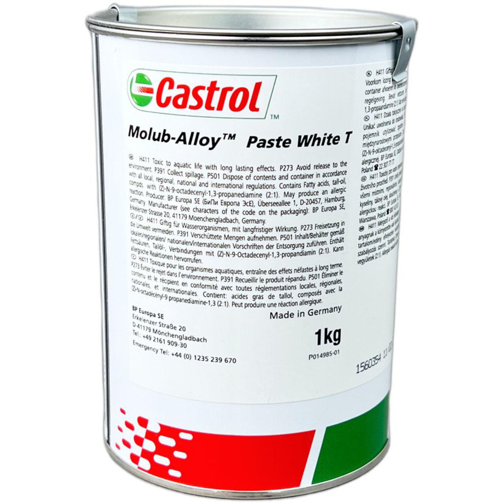 Molub-alloy Paste White T Grease: 3 lb Bottle - 482 ° F Max Temp, Grade 1 Mobilgrease CM-P, White
