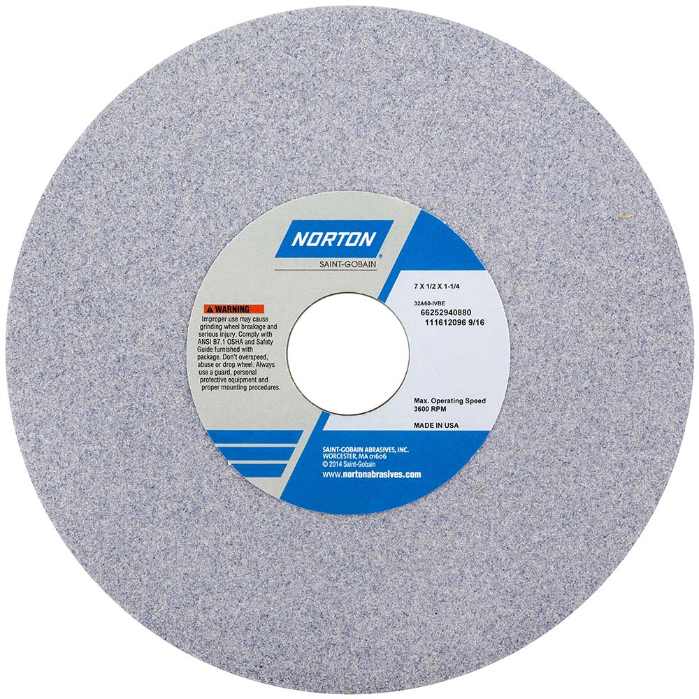 Surface Grinding Wheel: 7" Dia, 1/2" Thick, 1-1/4" Arbor