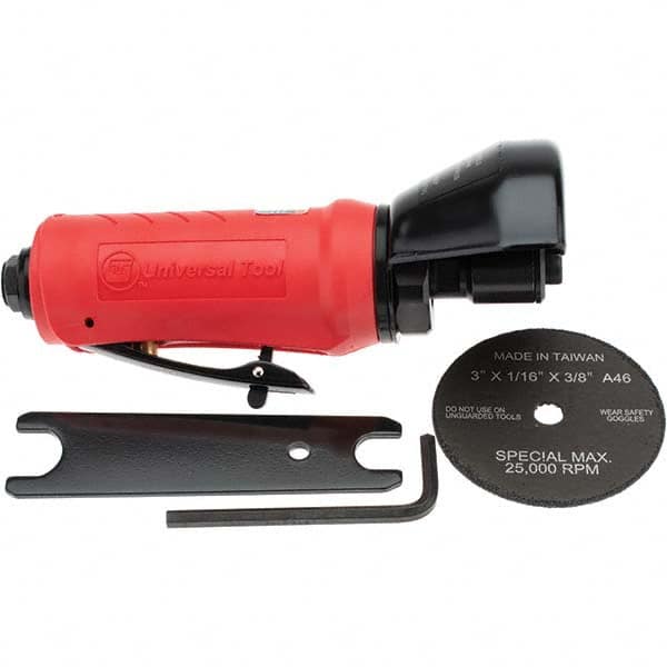 Universal Tool UT8725-20 Cut-Off Tools & Cut-Off-Grinder Tools; Wheel Diameter: 3in ; Air Consumption: 4SCFM ; Air Pressure: 90.0psi ; Exhaust Location: Rear ; Handle Type: Straight 