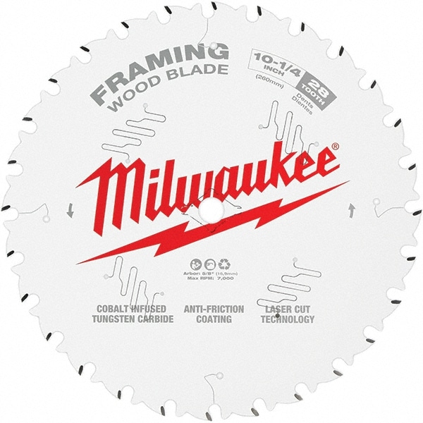 Milwaukee Tool 48-40-1040 Wet & Dry Cut Saw Blade: 10-1/4" Dia, 5/8" Arbor Hole, 0.102" Kerf Width, 40 Teeth Image