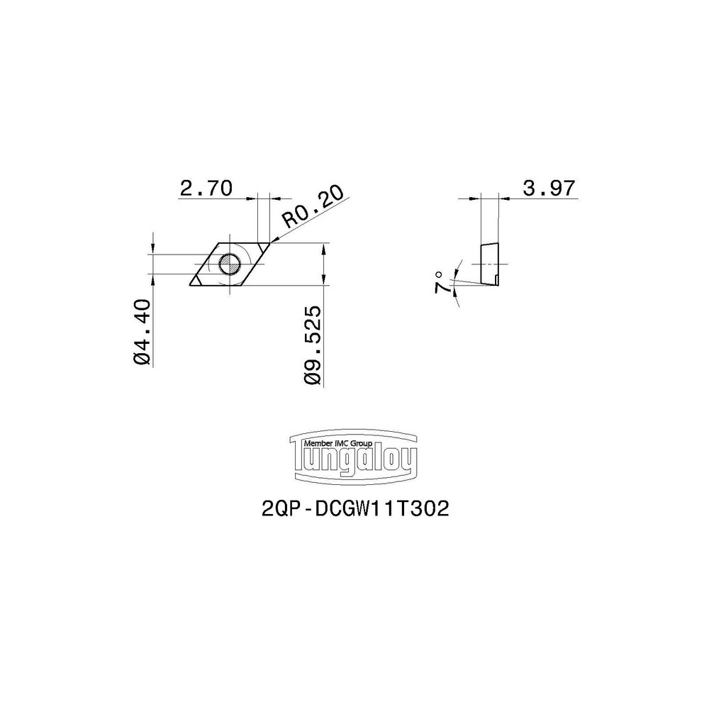 Tungaloy - Turning Insert: 2QP-DCGW11T302 BXM20, PCBN | MSC Direct