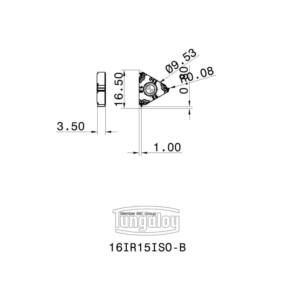 Tungaloy - Laydown Threading Insert: 16IR15ISO-B AH725, Carbide | MSC ...