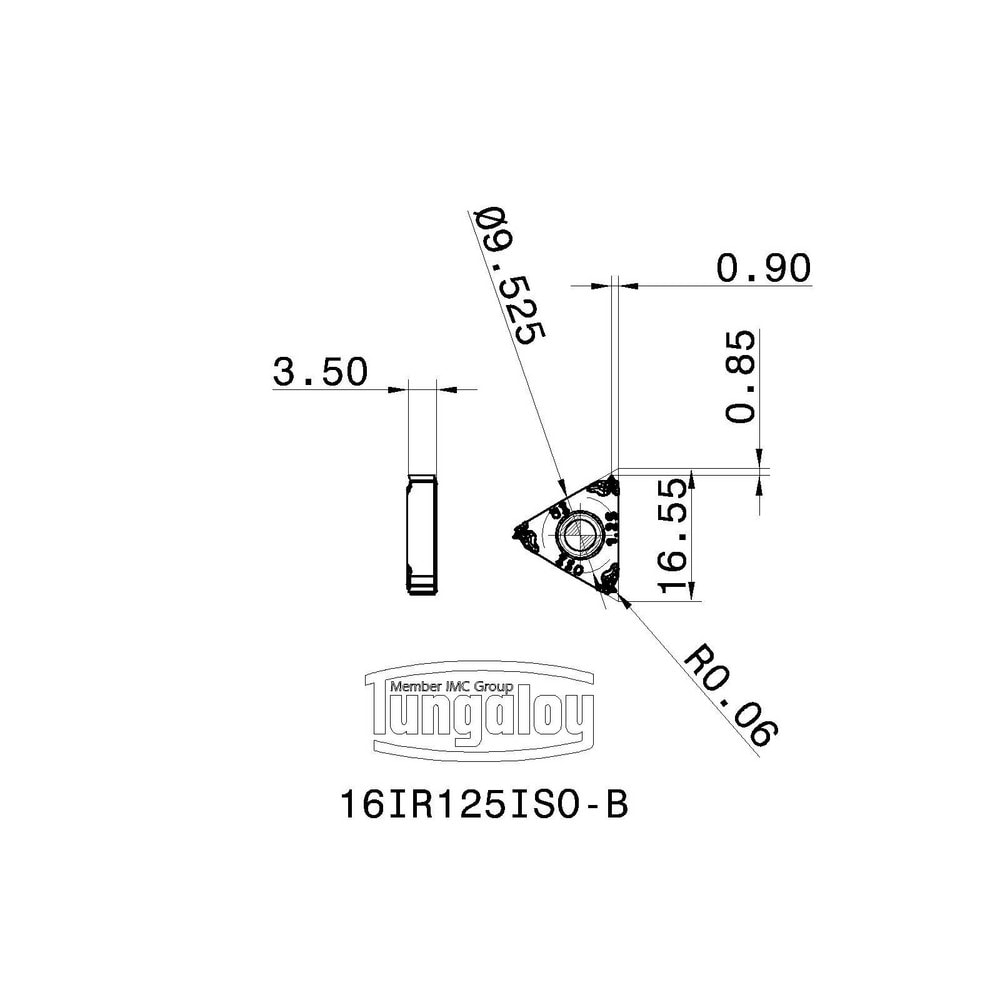 Tungaloy - Laydown Threading Insert: 16IR125ISO-B AH725, Carbide | MSC ...