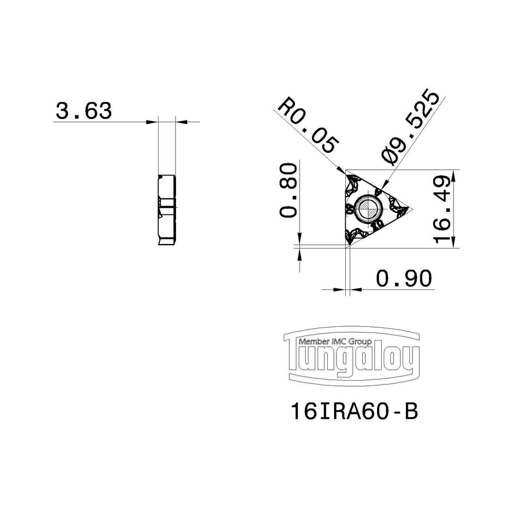 Tungaloy - Laydown Threading Insert: 16IRA60-B AH725, Carbide | MSC ...