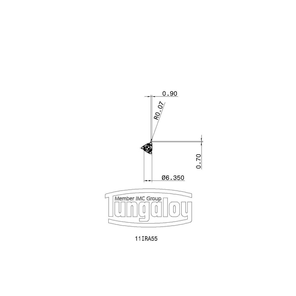 Tungaloy - Laydown Threading Insert: 16IRAG55-B AH725, Carbide | MSC ...