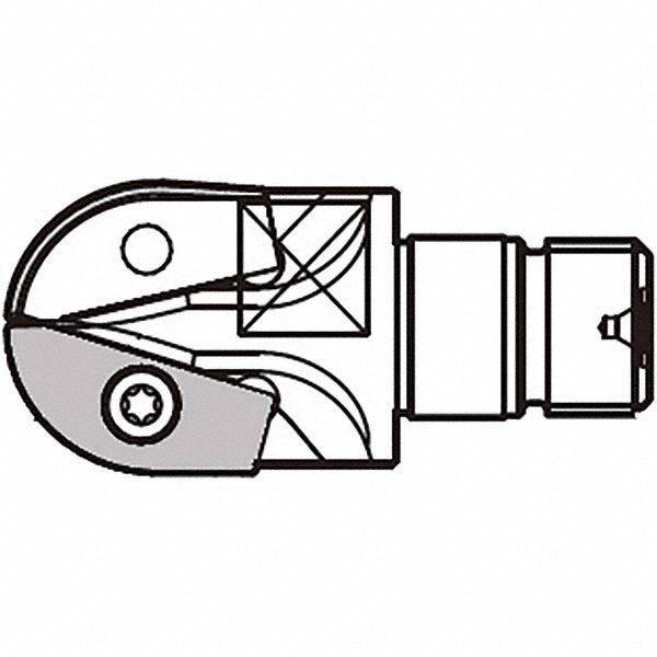 Tungaloy 30mm Cut Diam, 76mm OAL, Indexable Ball Nose End Mill