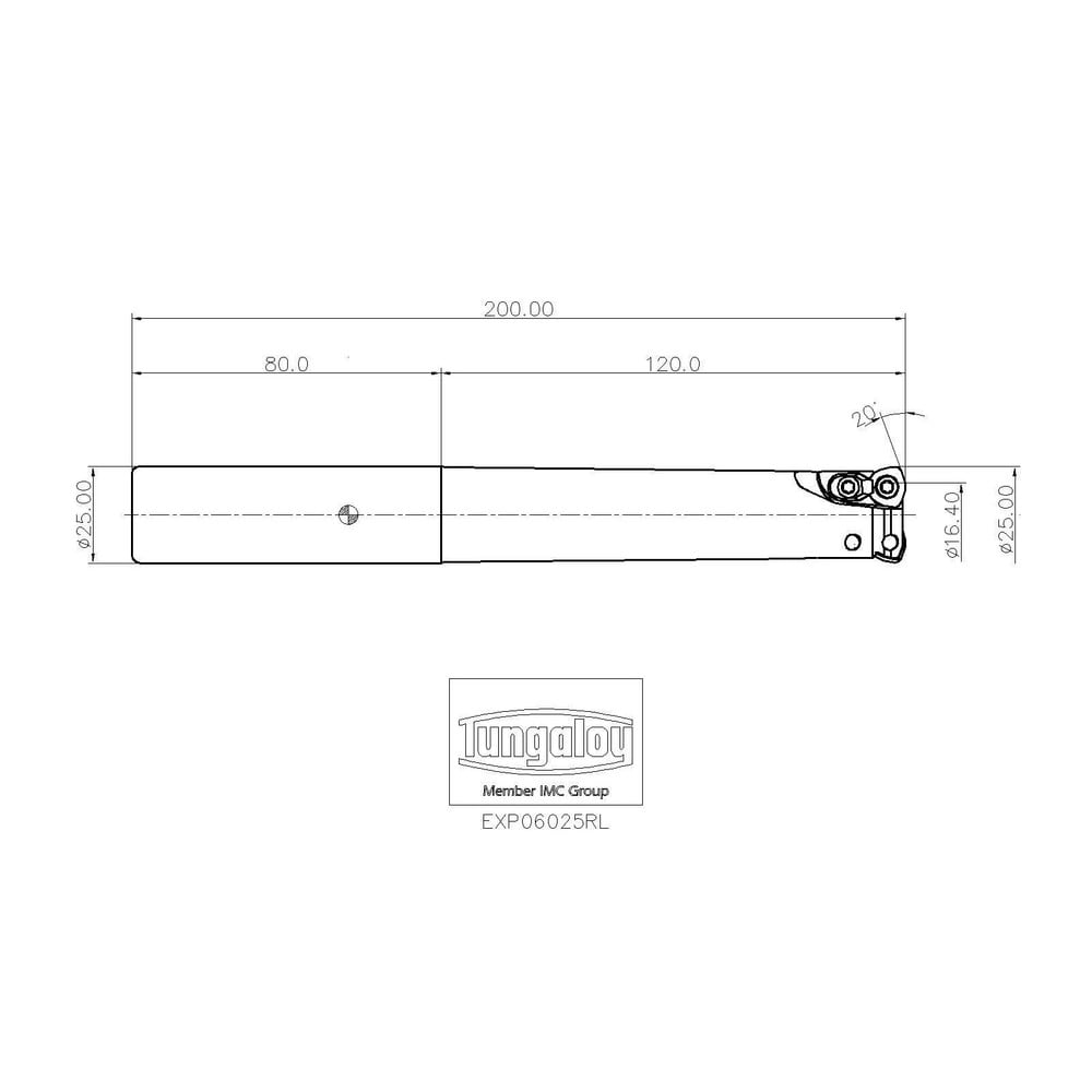 Tungaloy - Indexable High-feed End Mill: 25 Mm Cut Dia, 25 Mm 