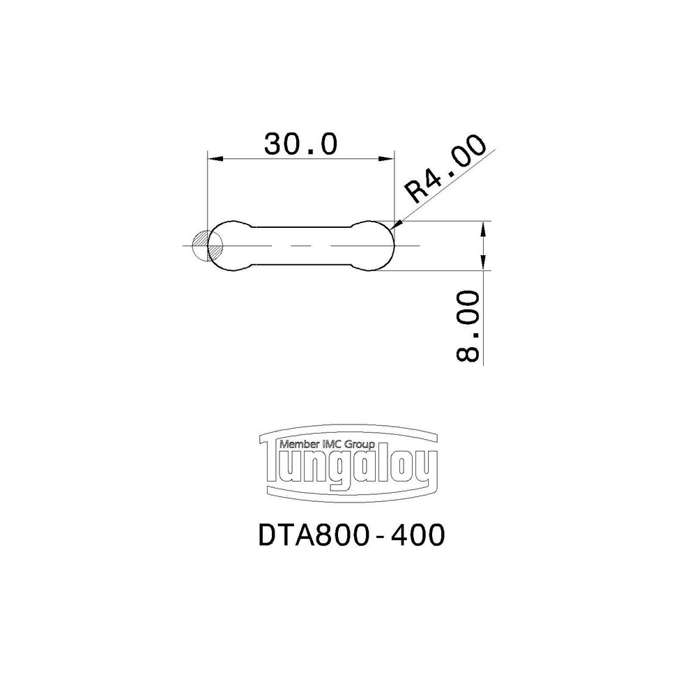 Tungaloy Grooving Insert DTA800400 TH10, Solid Carbide MSC