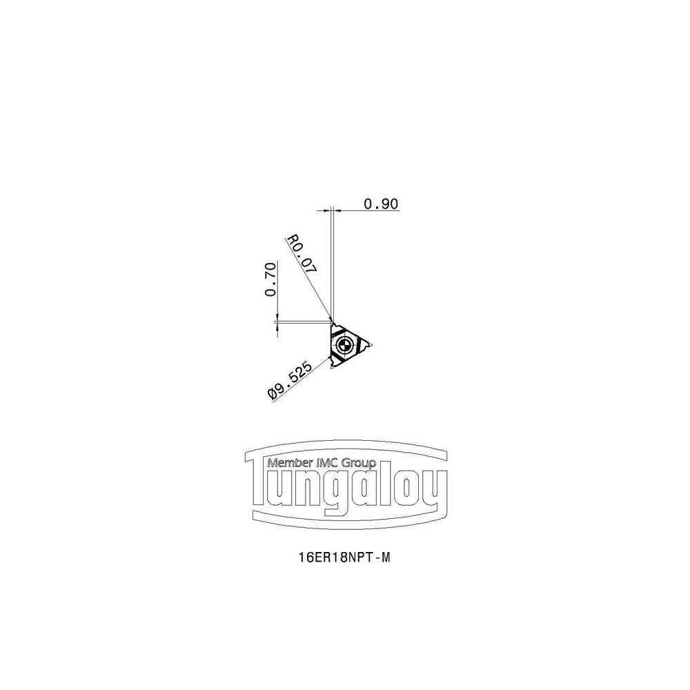 Tungaloy - Laydown Threading Insert: 16ER18NPT-M NS9530, Carbide | MSC ...