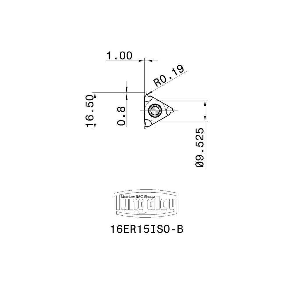 Tungaloy - Laydown Threading Insert: 16ER15ISO-B AH725, Carbide | MSC ...