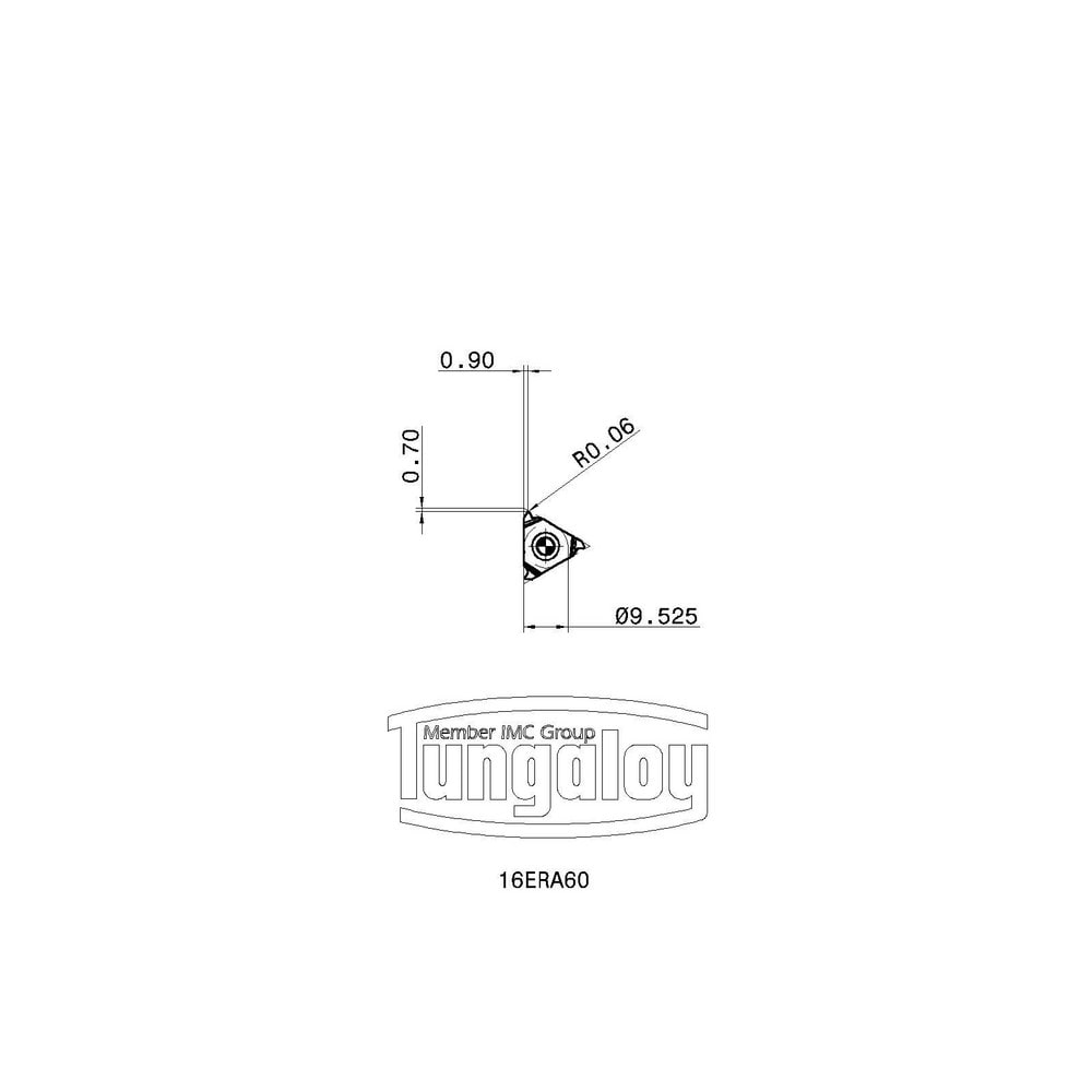 Tungaloy - Laydown Threading Insert: 16ERA60 AH725, Carbide | MSC Direct