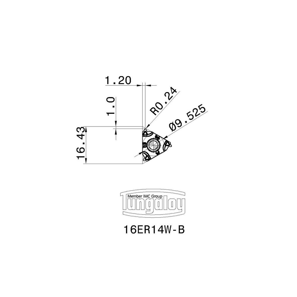 Tungaloy - Laydown Threading Insert: 16ER14W-B AH725, Carbide | MSC Direct