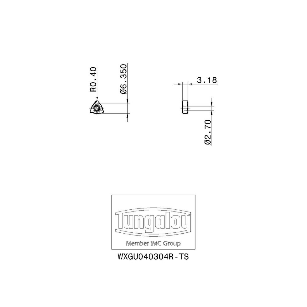 タンガロイ 旋削加工用インサート サーメット NS9530 10個 WXGU040304R