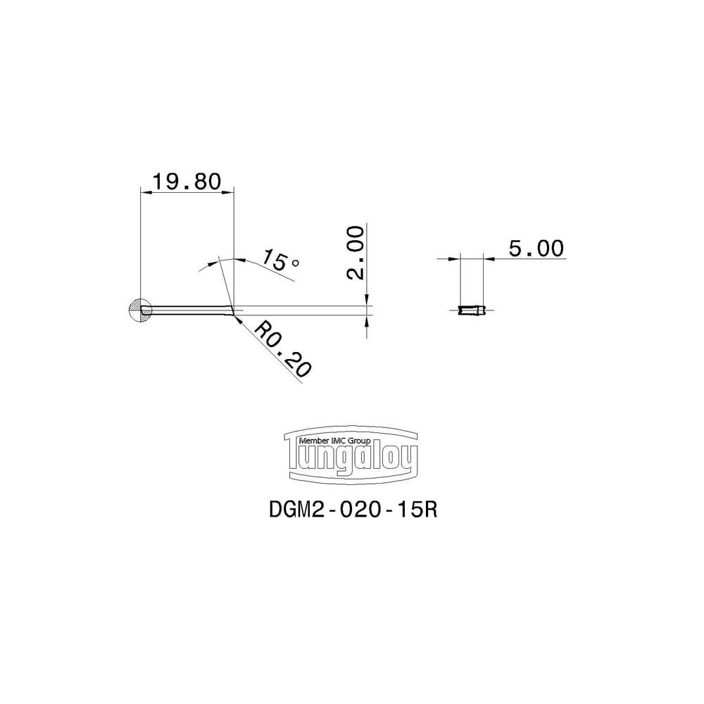 Tungaloy - Grooving Insert: DGM2-020-15R AH725, Cermet | MSC Direct