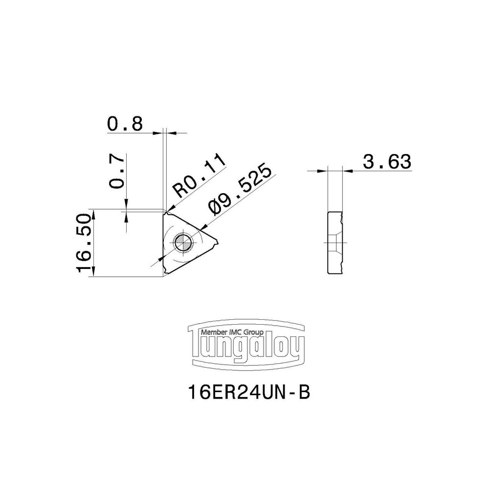 Tungaloy - Laydown Threading Insert: 16ER24UN-B AH725, Carbide | MSC Direct