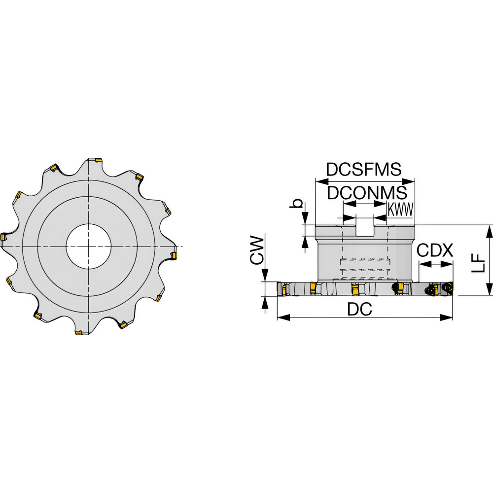 Tungaloy Indexable Slotting Cutter 10.00 mm Cutting Width, 100.00 mm