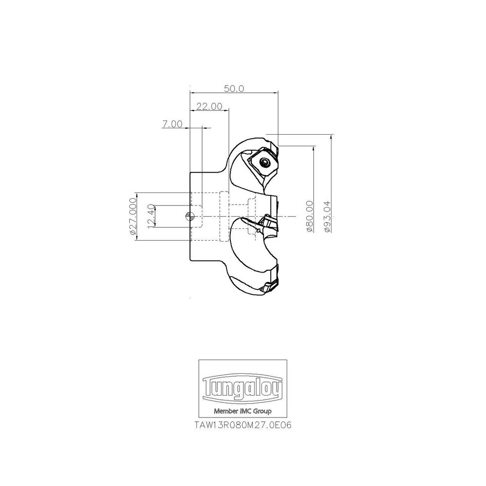 Tungaloy - Indexable Boring Bar: A08H-SEXPL04-D055, 5.50 Mm Min Bore ...