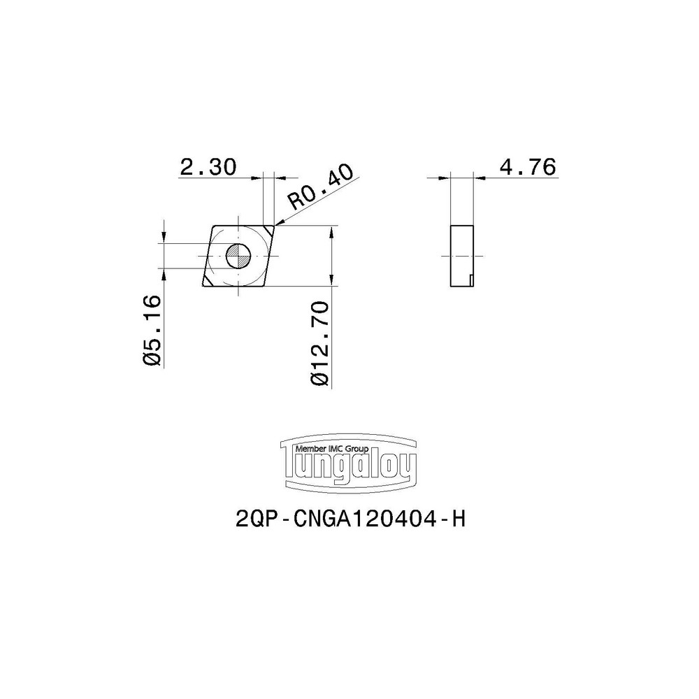 Tungaloy - Turning Insert: 2QP-CNGA 431-H BXM20, PCBN | MSC Direct