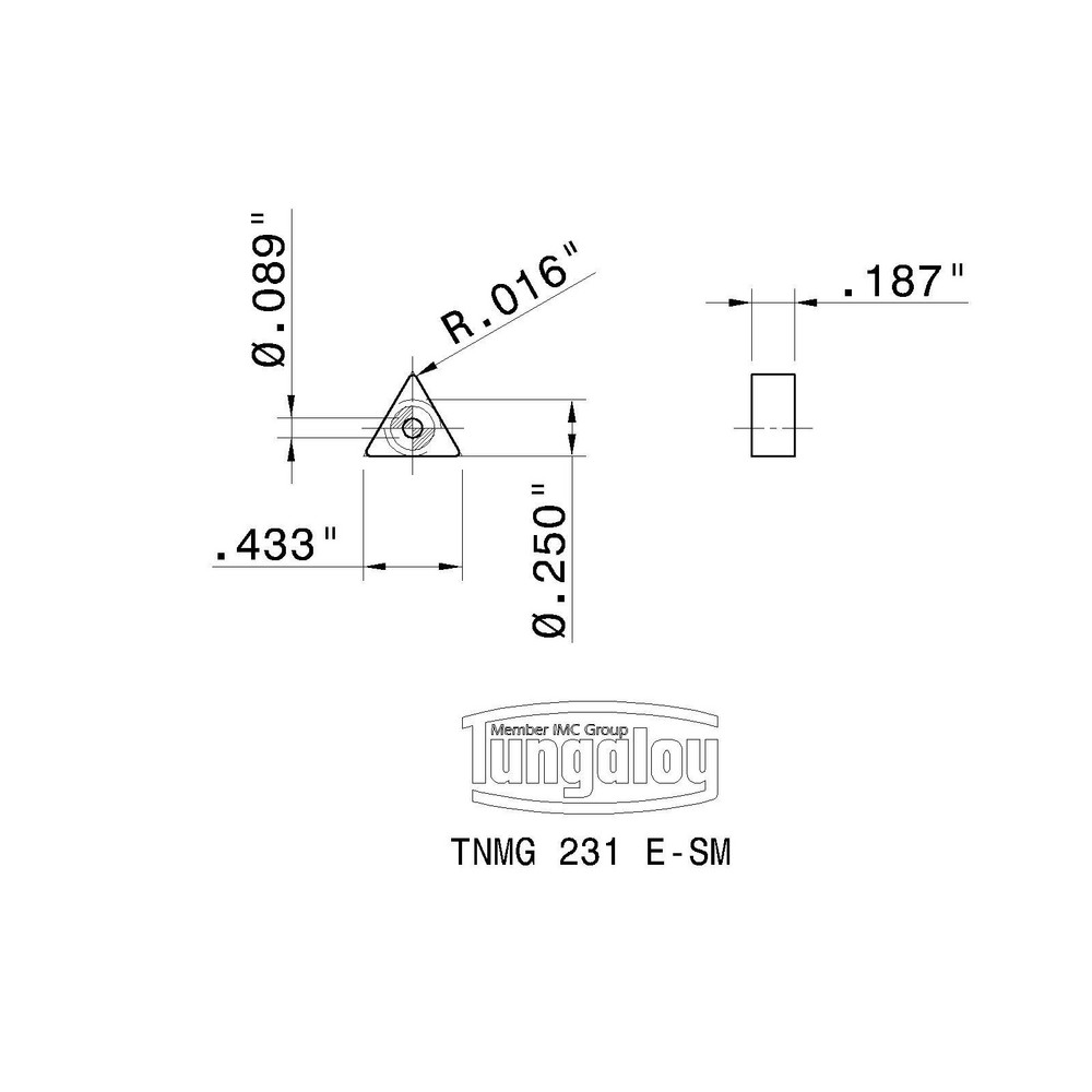 Tungaloy TNMG 231ESM AH630 Carbide Turning Insert 47663539 MSC
