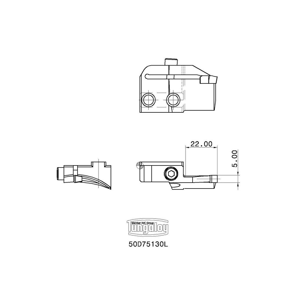 Tungaloy - Indexable Boring Bar: A08-SYQBR2-D12, 0.75" Min Bore Dia ...