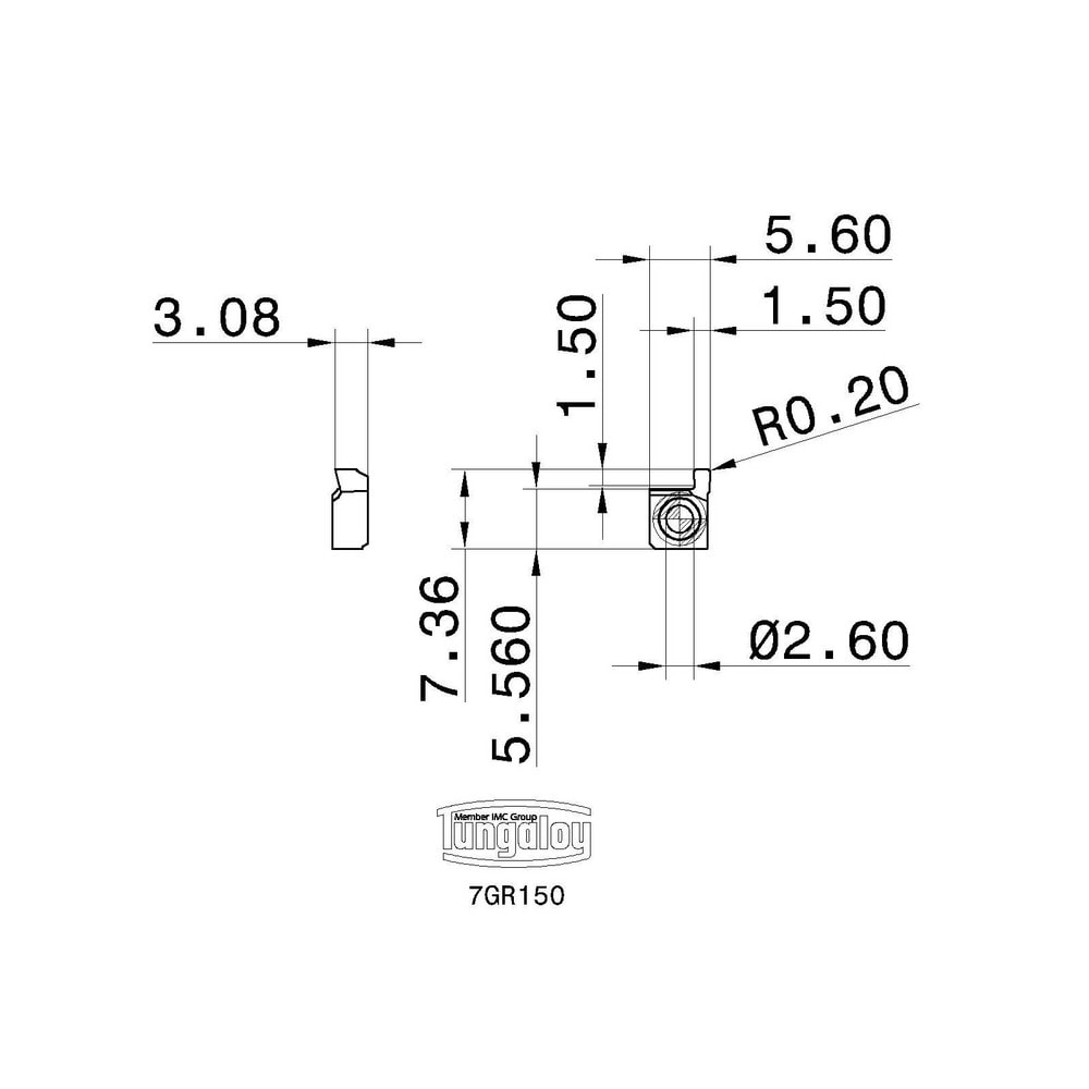 Tungaloy - Grooving Insert: 7GR150 UX30, Carbide | MSC Direct