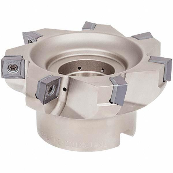 4" Indexable Face Mill With 1-1/4" Arbor Hole – Includes 5 RCKT1606 Carbide Inserts, 5 Flute, Negative Rake