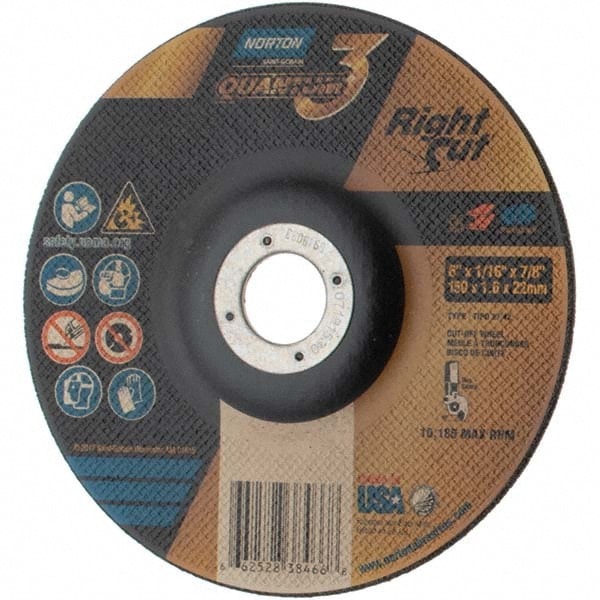 Depressed Center Wheel: Type 27, 6" Dia, Ceramic Alumina