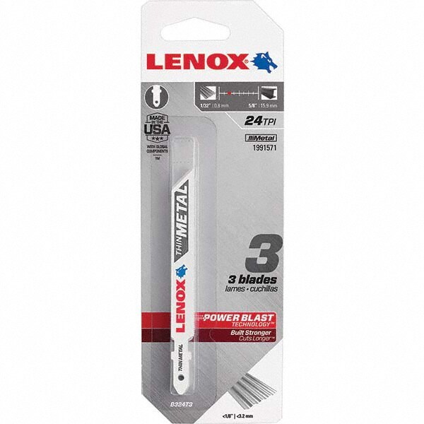 Jigsaw Blade: Bi-Metal, 24 TPI, 0.037" Blade Thickness, 3/8" Blade Width