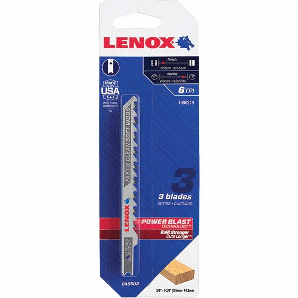 Lenox Jigsaw Blade BiMetal, 6 TPI, 0.058" Blade Thickness, 5/16